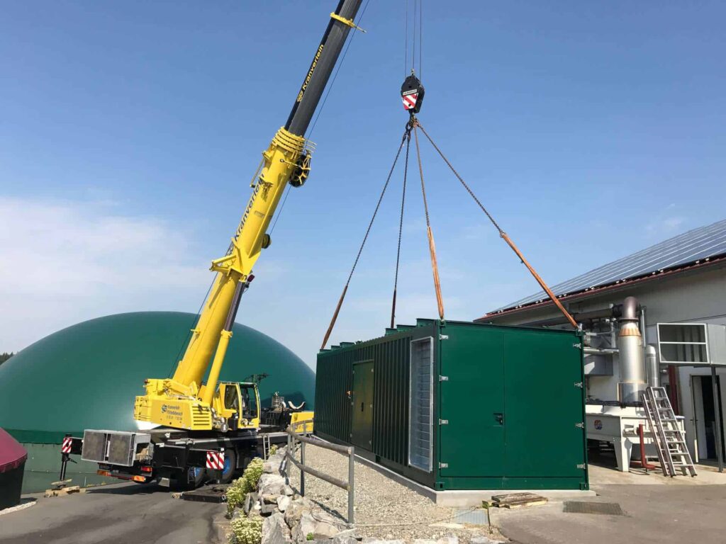 Anlieferung BHKW Container-Anlage