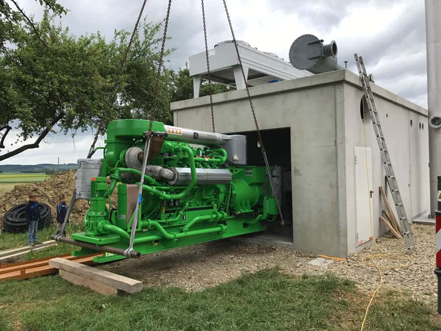 Anlieferung Jenbacher Modul Biogas