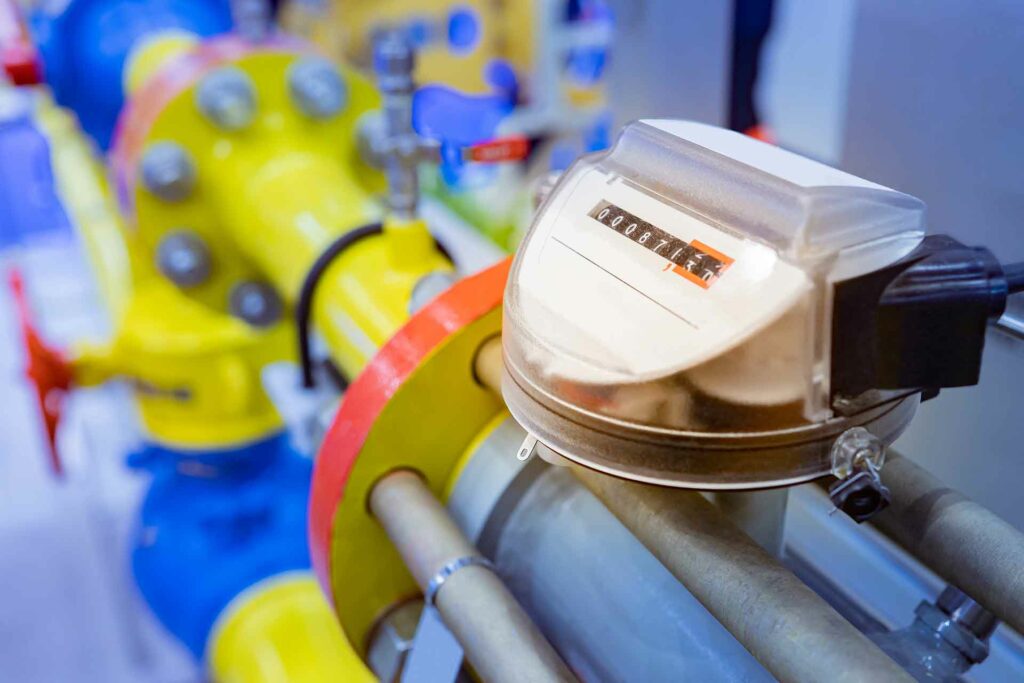 Industrieller Gaszähler, der den Gasverbrauch eines BHKW messen kann.