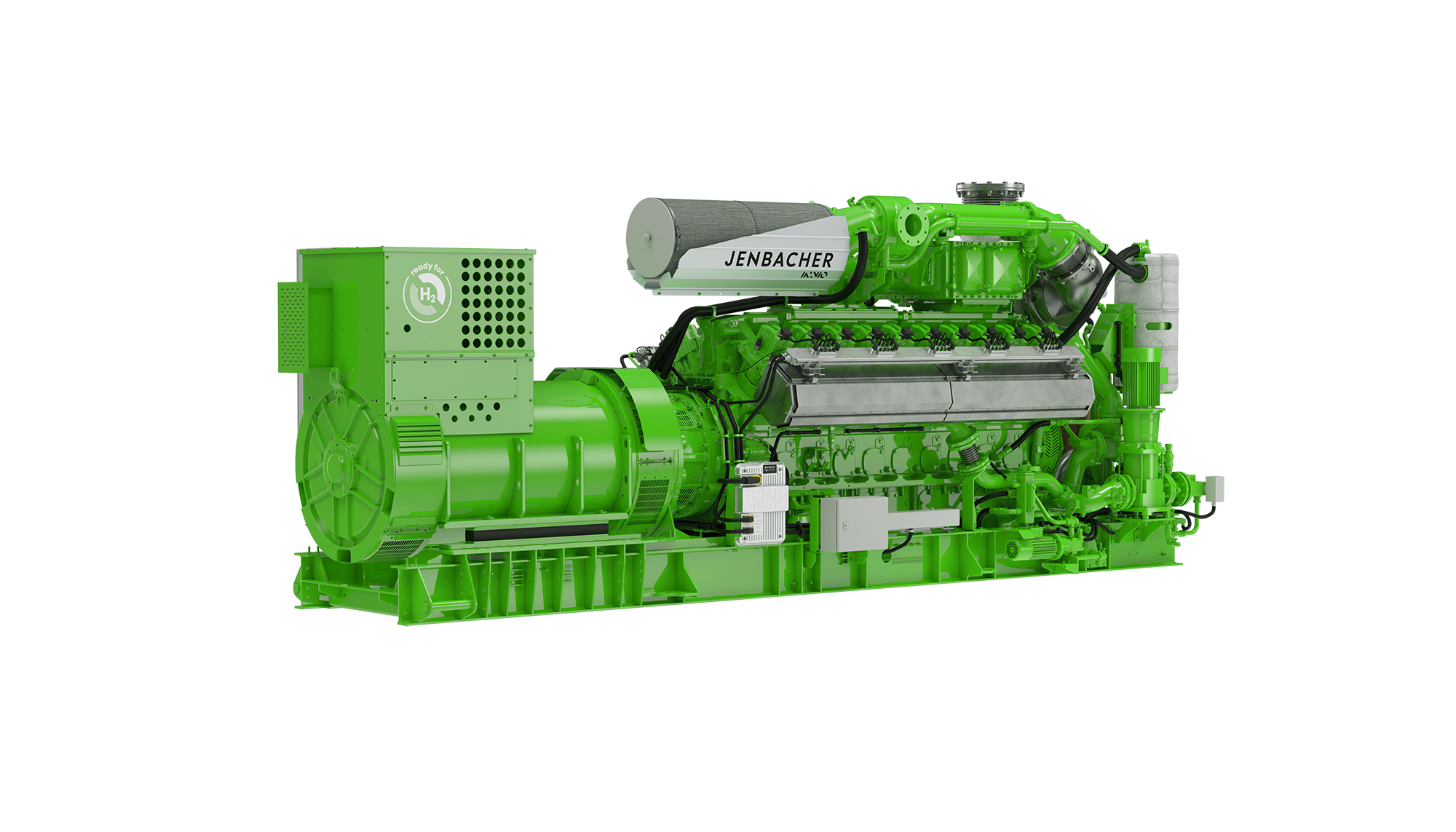 Grüner Jenbacher Motor der Baureihe 4 (J420)